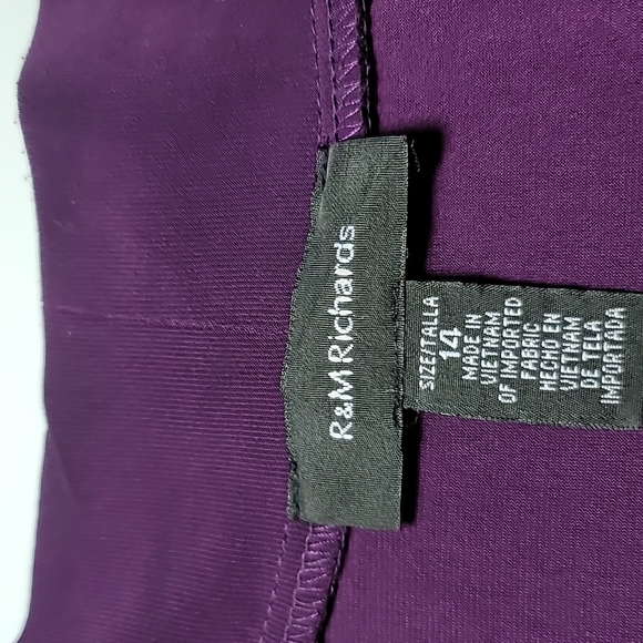 R&M Richards Dress & Jacket Sequins lace plum stretch sz 14 evening coquette - Picture 11 of 16